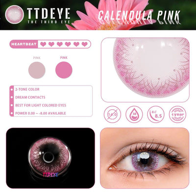 TTDeye Calendula Pink Colored Contact Lenses