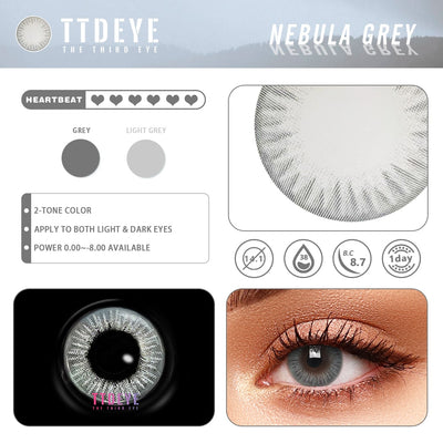TTDeye Nebula Grey 1-Day Color Lens | 10 Pcs