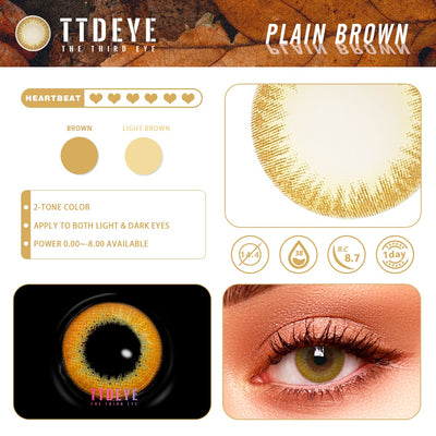 TTDeye Plain Brown 1-Day Color Lens | 10 Pcs