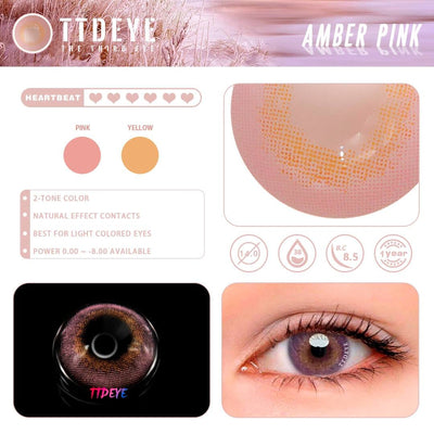 TTDeye Amber Pink Colored Contact Lenses