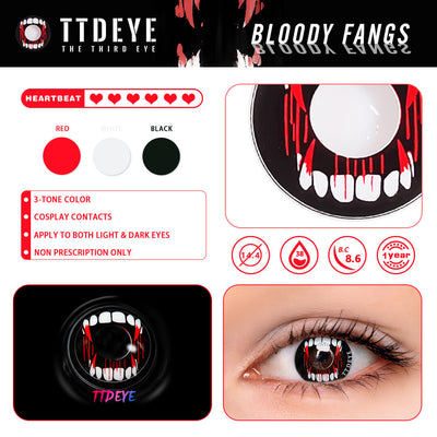 TTDeye Bloody Fangs Colored Contact Lenses