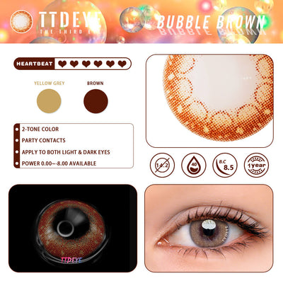 TTDeye Bubble Brown Colored Contact Lenses