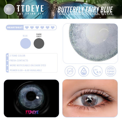 TTDeye Butterfly Fairy Blue Colored Contact Lenses