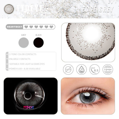 TTDeye Edge Grey Colored Contact Lenses