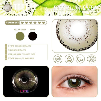 TTDeye Edge Yellow-Green Colored Contact Lenses