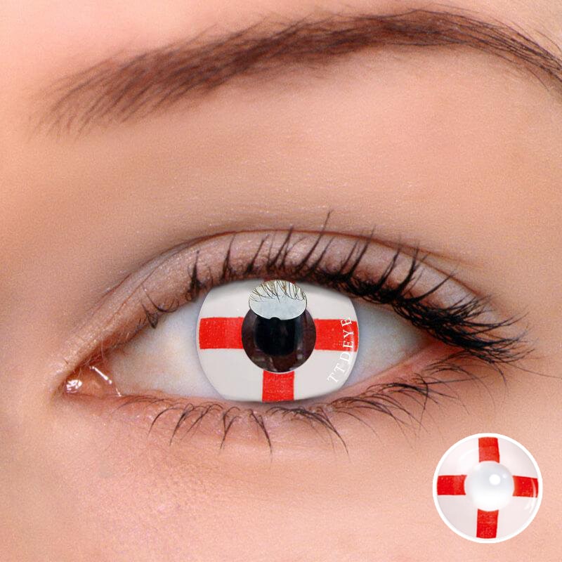 TTDeye English Flag Colored Contact Lenses