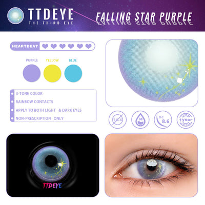 TTDeye Falling Star Purple Colored Contact Lenses