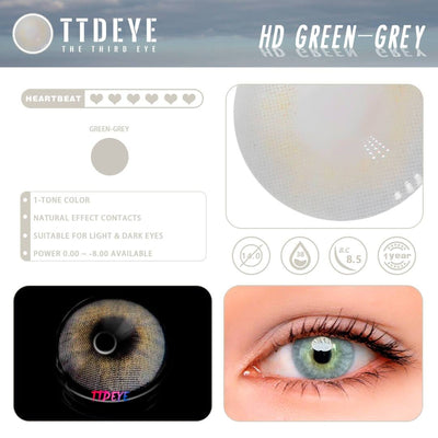TTDeye HD Green-Grey Colored Contact Lenses