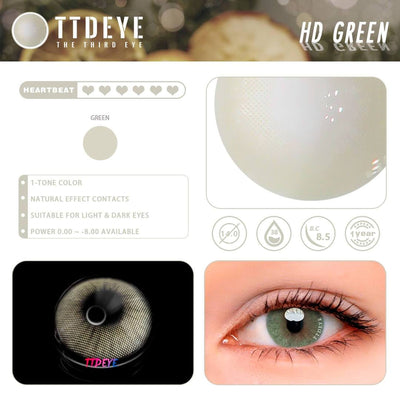 TTDeye HD Green Colored Contact Lenses