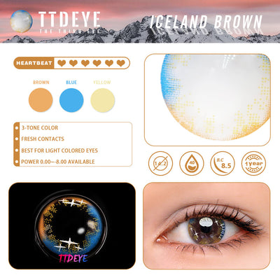 TTDeye Iceland Brown Colored Contact Lenses