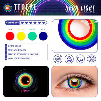 TTDeye Neon Light Colored Contact Lenses