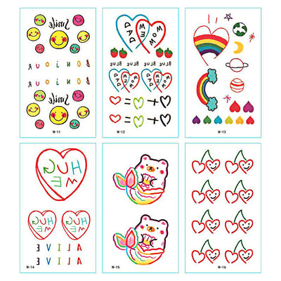 TTDeye Rainbow Neon 30 Piece Tattoo Stickers