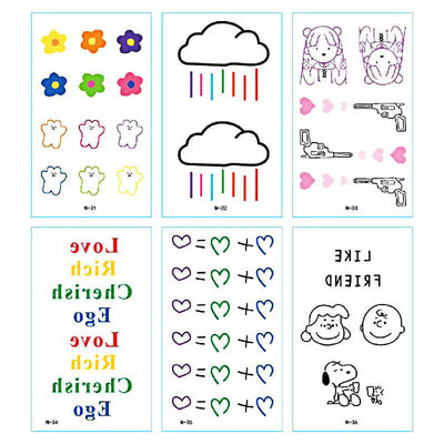 TTDeye Rainbow Rain 30 Piece Tattoo Stickers