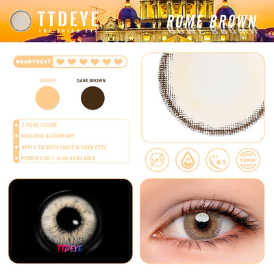 TTDeye Rome Brown Colored Contact Lenses