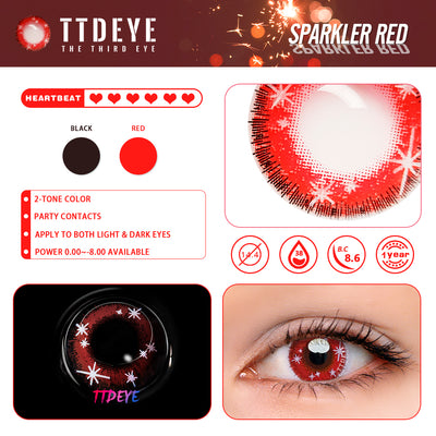 TTDeye Sparkler Red Colored Contact Lenses