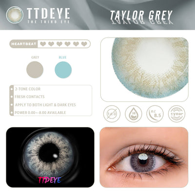 TTDeye Taylor Grey Colored Contact Lenses