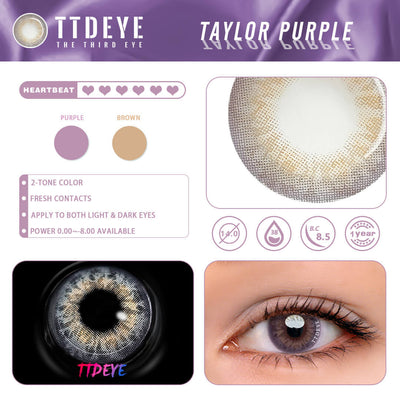 TTDeye Taylor Purple Colored Contact Lenses