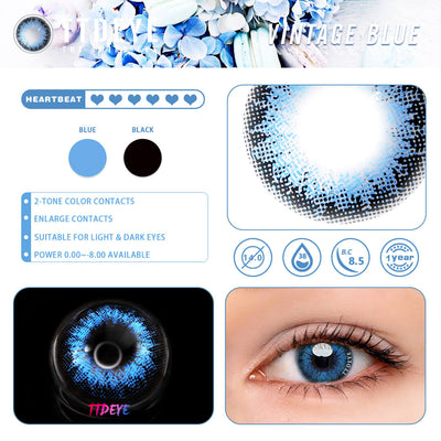 TTDeye Vintage Blue Colored Contact Lenses