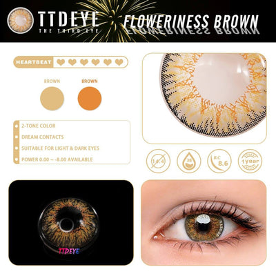 TTDeye Floweriness Brown Colored Contact Lenses