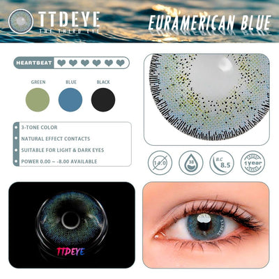 TTDeye Euramerican Blue Colored Contact Lenses