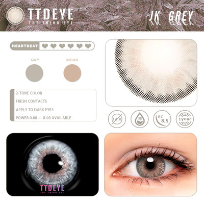 TTDeye JK Grey Colored Contact Lenses