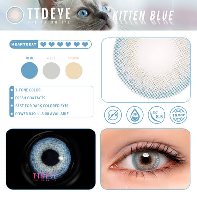 TTDeye Kitten Blue Colored Contact Lenses