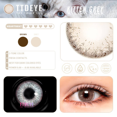 TTDeye Kitten Grey Colored Contact Lenses