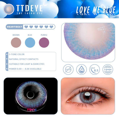 TTDeye Love Me Blue Colored Contact Lenses