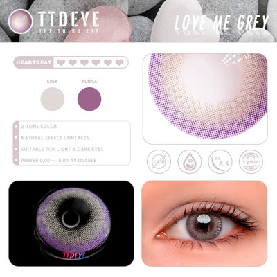 TTDeye Love Me Grey Colored Contact Lenses