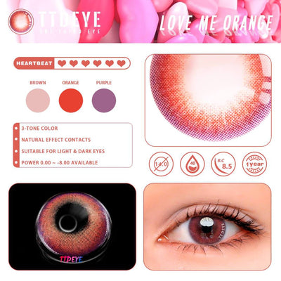 TTDeye Love Me Orange Colored Contact Lenses