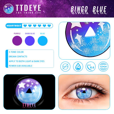 TTDeye Bingo Blue Colored Contact Lenses