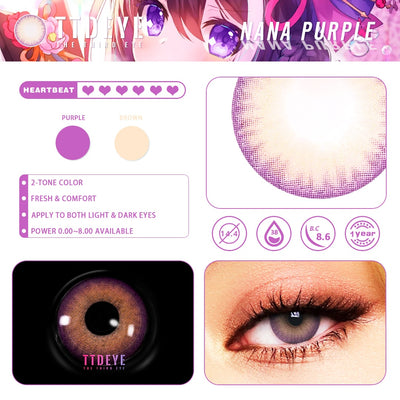 TTDeye Nana Purple Colored Contact Lenses