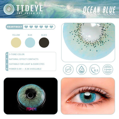 TTDeye Ocean Blue Colored Contact Lenses