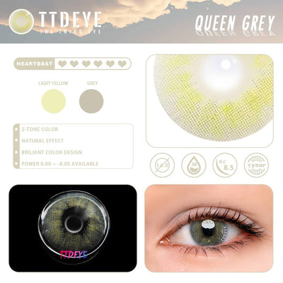 TTDeye Queen Grey Colored Contact Lenses