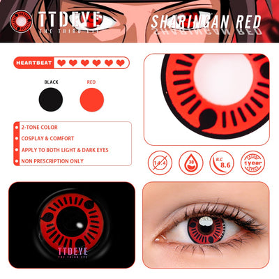 TTDeye Sharingan Red Colored Contact Lenses