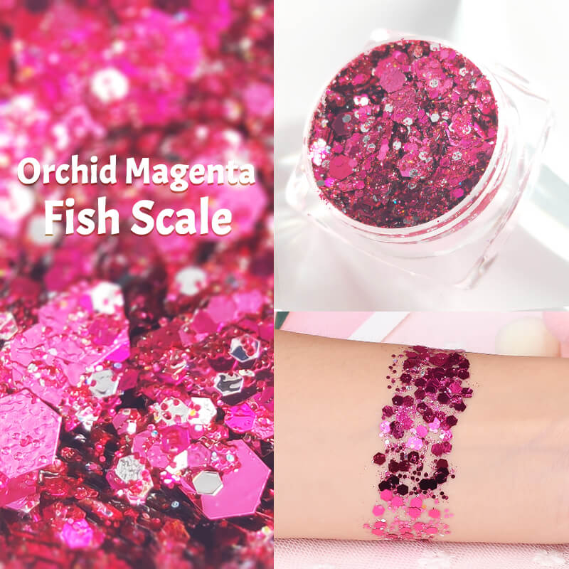 TTDeye Orchid Magenta Fish Scale Glitter Gel