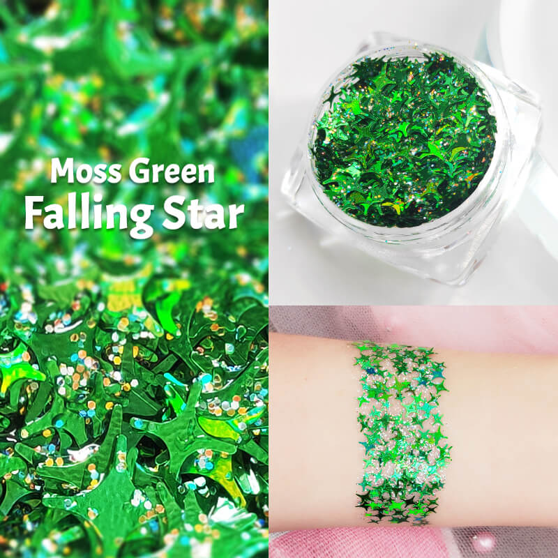 TTDeye Moss Green Falling Star Glitter Gel