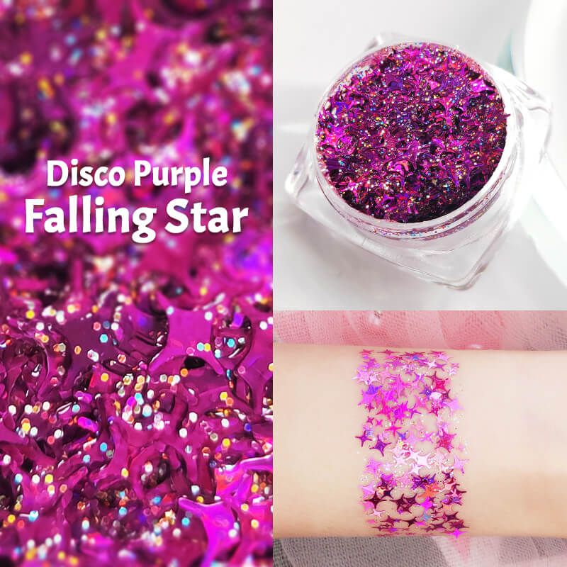 TTDeye Disco Purple Falling Star Glitter Gel