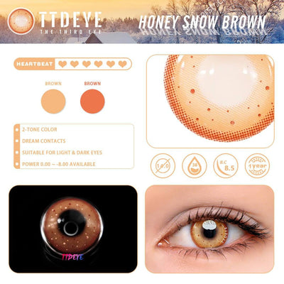 TTDeye Honey Snow Brown Colored Contact Lenses