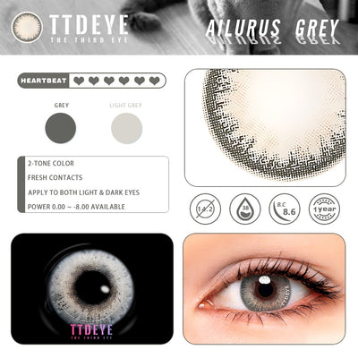 TTDeye Ailurus Grey Colored Contact Lenses