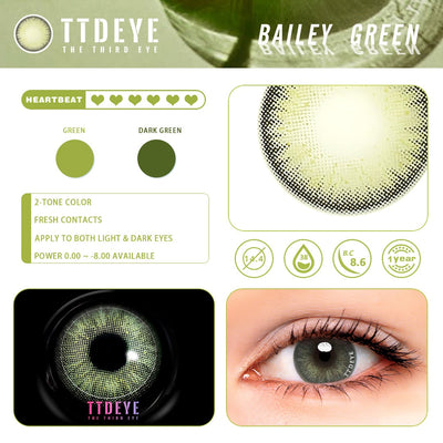 TTDeye Bailey Green Colored Contact Lenses