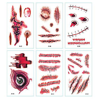TTDeye Bleeding Scars 30 Piece Tattoo Stickers