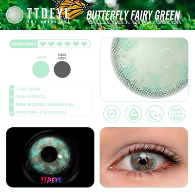 TTDeye Butterfly Fairy Green Colored Contact Lenses