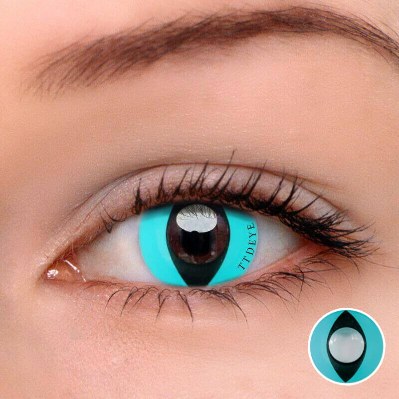 TTDeye Cat Eye Blue Colored Contact Lenses