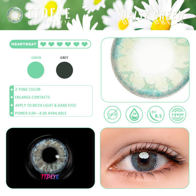 TTDeye Daisy Green Colored Contact Lenses