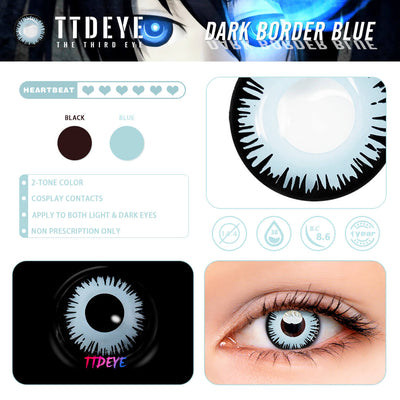 TTDeye Dark Border Blue Colored Contact Lenses