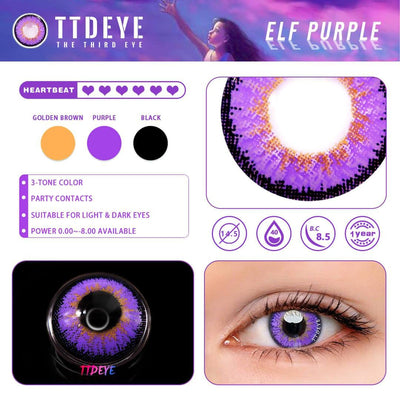 TTDeye Elf Purple Colored Contact Lenses