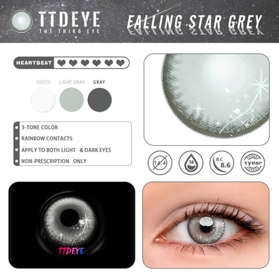 TTDeye Falling Star Grey Colored Contact Lenses