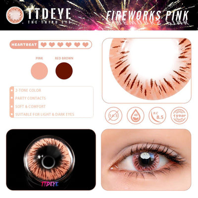 TTDeye Fireworks Pink Colored Contact Lenses