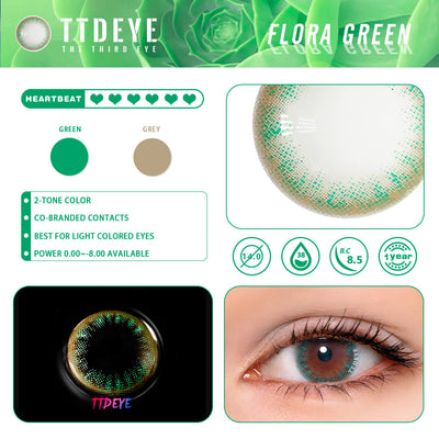 REAL x TTDeye Flora Green Colored Contact Lenses